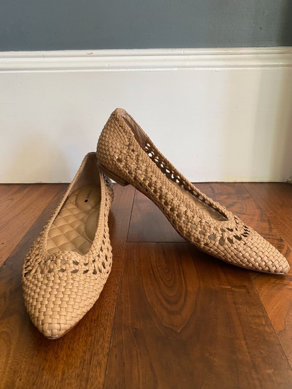 Birdies Woven Ballet-Inspired Flats Tan Size 7 Quiet Luxury